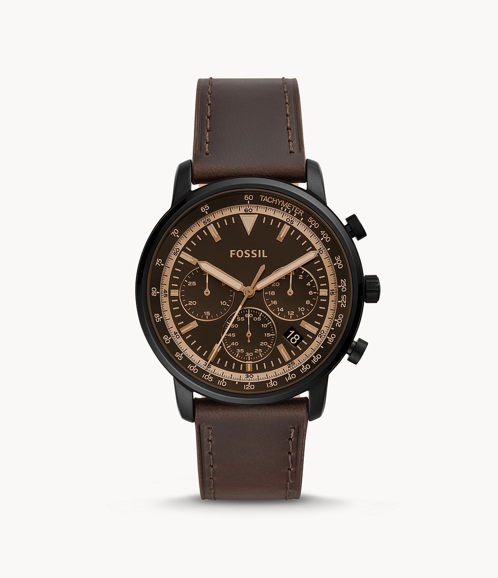 Fossil Goodwin Chronograph Brown Leather Watch - FS5529